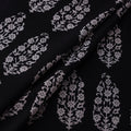 Black - Bagh Hand Block Print Natural Dyed Cotton Fabric 02