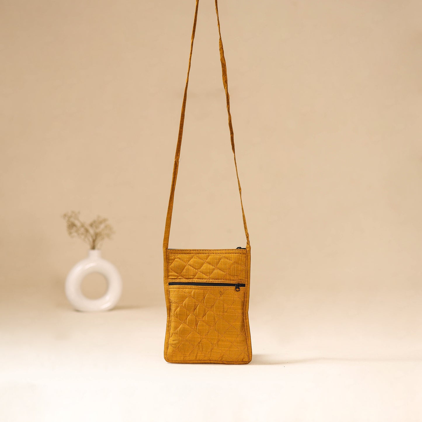 Srikalahasti Handpainted Kalamkari Sling Bag by Dwarka Plus 25