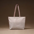 White - Taat Wool Thread Hand Embroidery Upcycled Shoulder Bag 03
