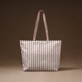 White - Taat Wool Thread Hand Embroidery Upcycled Shoulder Bag 03