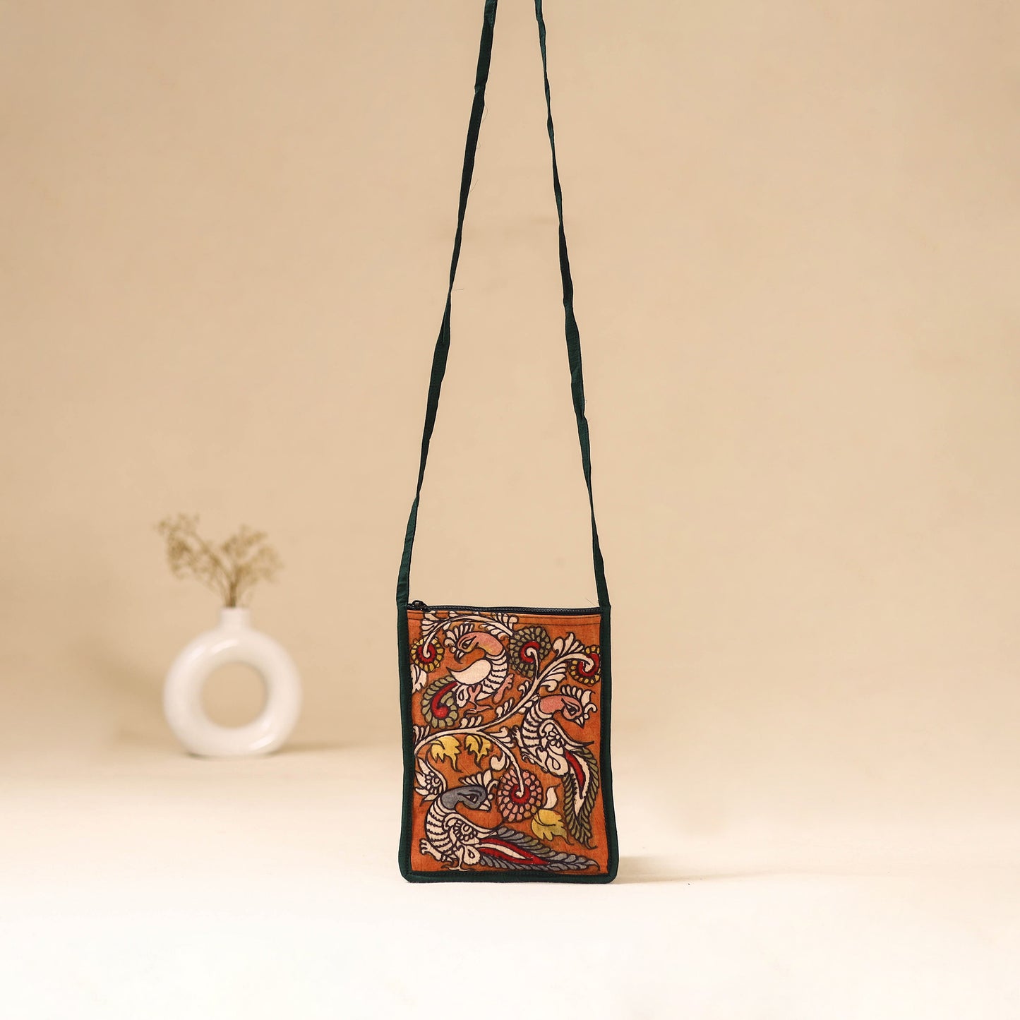 Srikalahasti Handpainted Kalamkari Sling Bag by Dwarka Plus 26