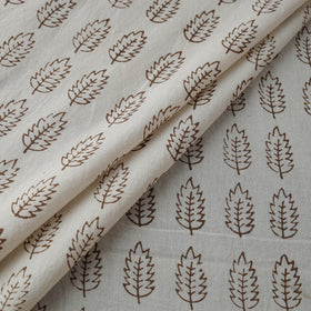 White - Bagh Hand Block Print Natural Dyed Cotton Fabric 03