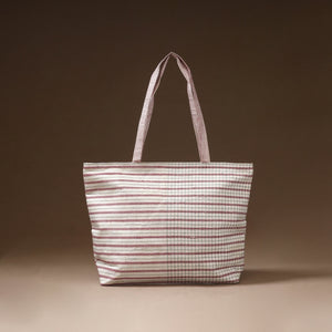 White - Taat Wool Thread Hand Embroidery Upcycled Shoulder Bag 04