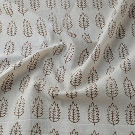 White - Bagh Hand Block Print Natural Dyed Cotton Fabric 03