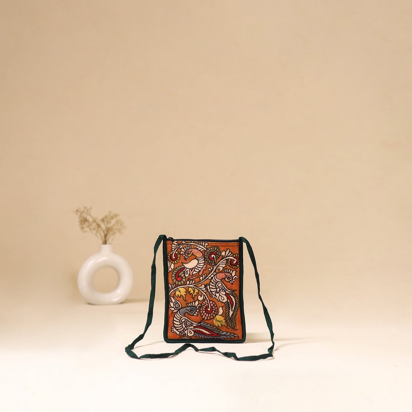 Srikalahasti Handpainted Kalamkari Sling Bag by Dwarka Plus 26
