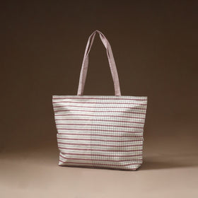 White - Taat Wool Thread Hand Embroidery Upcycled Shoulder Bag 04