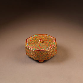 Kashmiri Handpainted Paper Mache Dry Fruit Box (8 x 8 Inch) 54