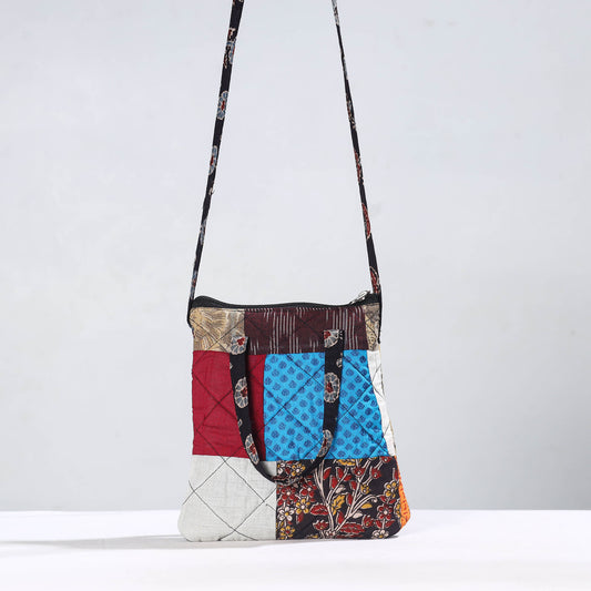 Multicolor - Handmade Quilted Cotton Patchwork Sling Bag 11