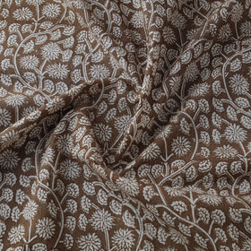 Brown - Bagh Hand Block Print Natural Dyed Cotton Fabric 04