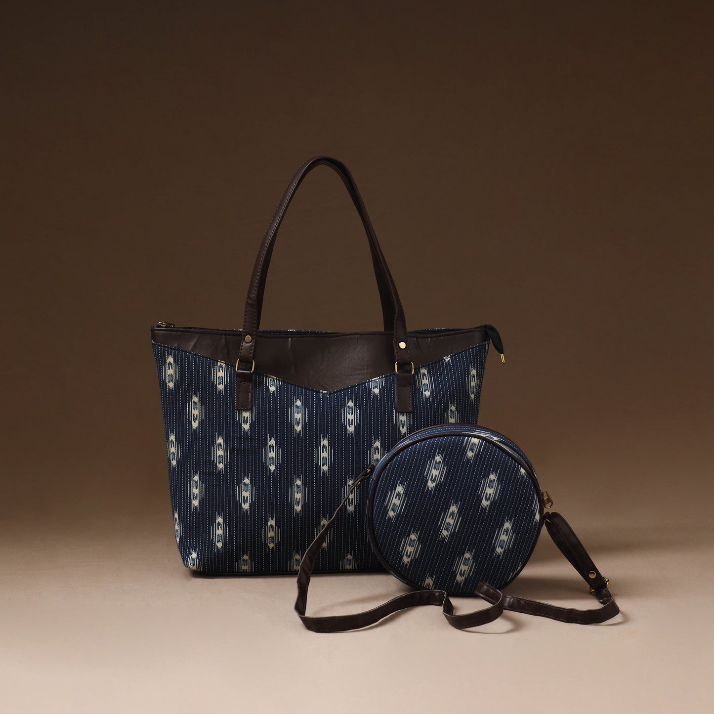 Blue - Handcrafted Running Sticth Shoulder Bag (Set of 2) 08
