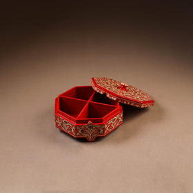 Kashmiri Handpainted Paper Mache Dry Fruit Box (8 x 8 Inch) 56
