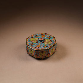 Kashmiri Handpainted Paper Mache Dry Fruit Box (8 x 8 Inch) 57