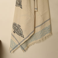 Beige - Block Printed Handloom Cotton Sanganeri Towel 64