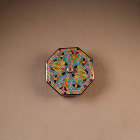 Kashmiri Handpainted Paper Mache Dry Fruit Box (8 x 8 Inch) 57