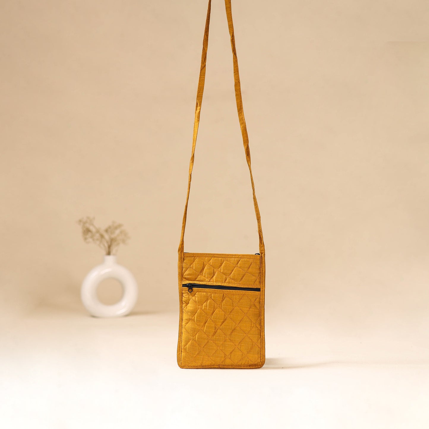 Srikalahasti Handpainted Kalamkari Sling Bag by Dwarka Plus 32