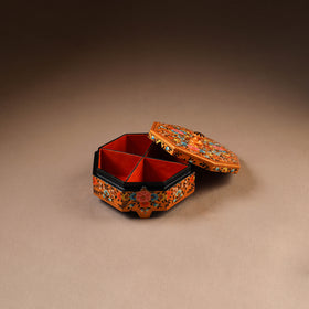 Kashmiri Handpainted Paper Mache Dry Fruit Box (8 x 8 Inch) 58