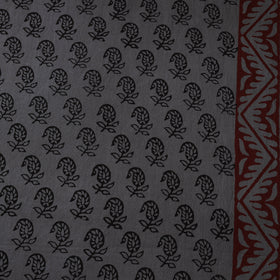 Grey - Bagh Hand Block Print Natural Dyed Cotton Fabric 08