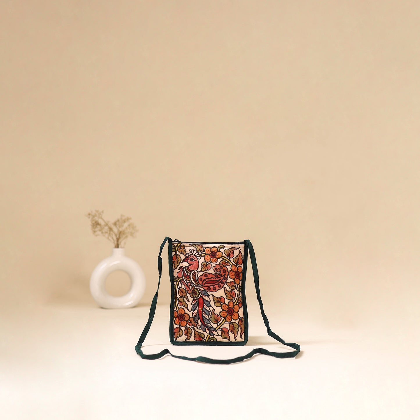 Srikalahasti Handpainted Kalamkari Sling Bag by Dwarka Plus 33