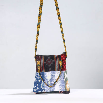 Multicolor - Handmade Quilted Cotton Patchwork Sling Bag 18