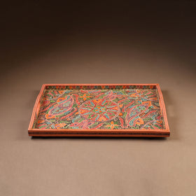 Kashmiri Handpainted Paper Mache Rectangle Serving Tray (18 x 12 Inch) 49