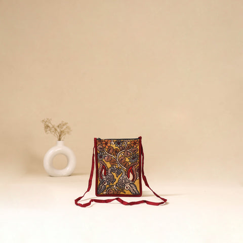 Srikalahasti Handpainted Kalamkari Sling Bag by Dwarka Plus 34