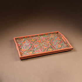Kashmiri Handpainted Paper Mache Rectangle Serving Tray (18 x 12 Inch) 49