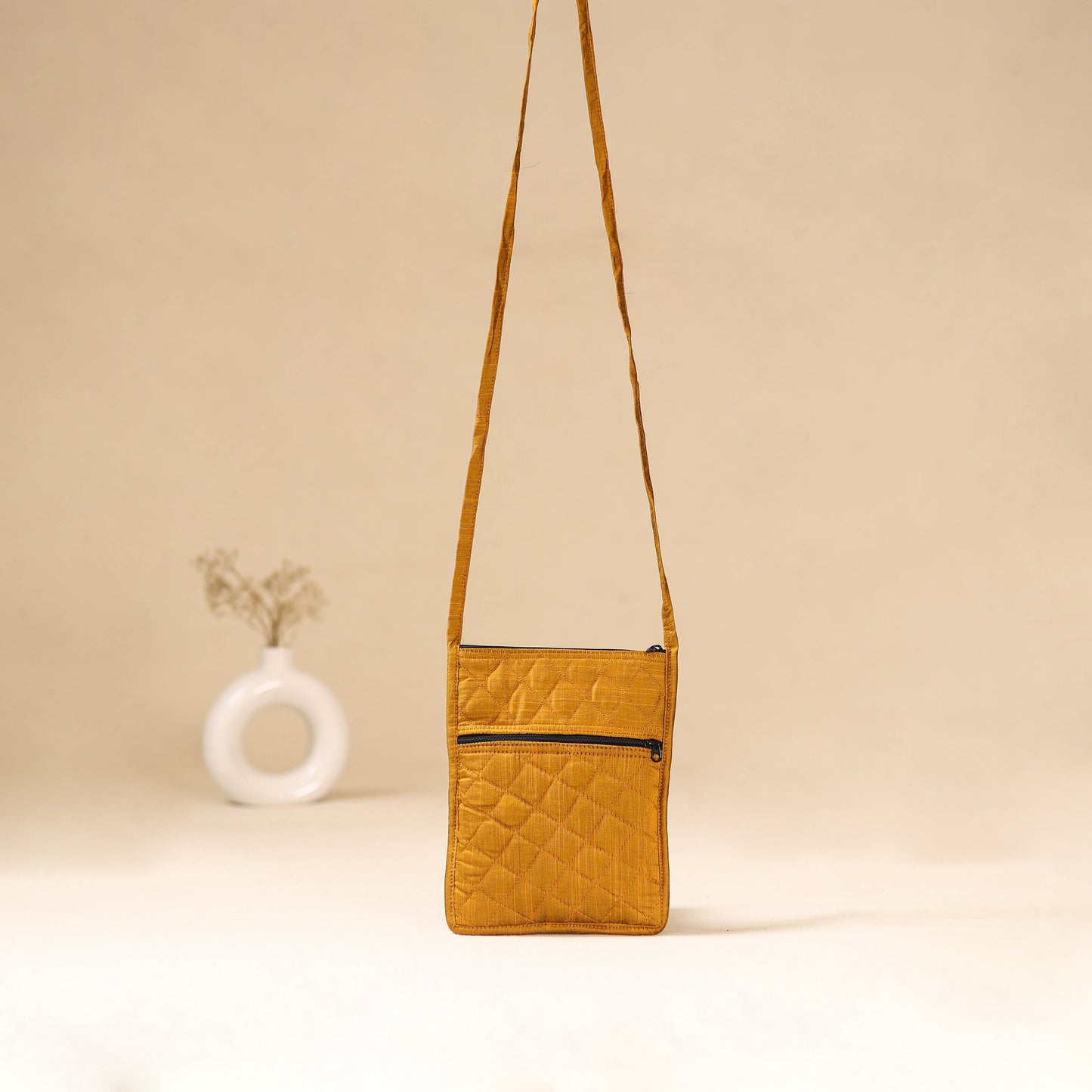 Srikalahasti Handpainted Kalamkari Sling Bag by Dwarka Plus 35