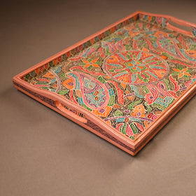 Kashmiri Handpainted Paper Mache Rectangle Serving Tray (18 x 12 Inch) 49