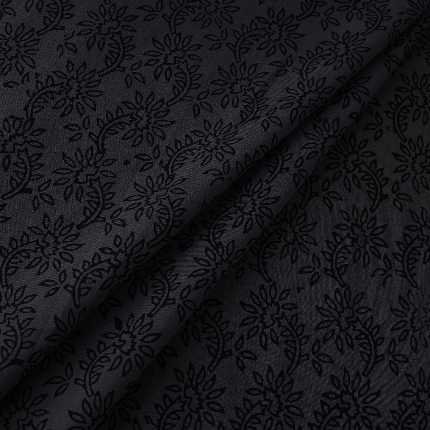 Grey - Bagh Hand Block Print Natural Dyed Cotton Fabric 10