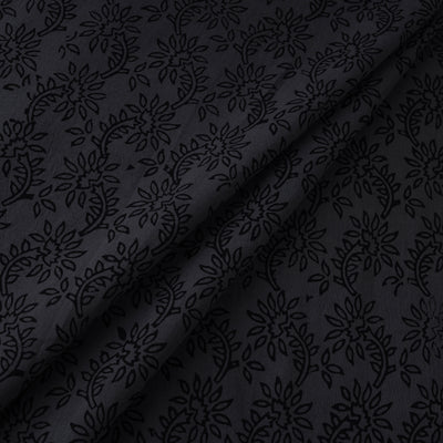 Grey - Bagh Hand Block Print Natural Dyed Cotton Fabric 10