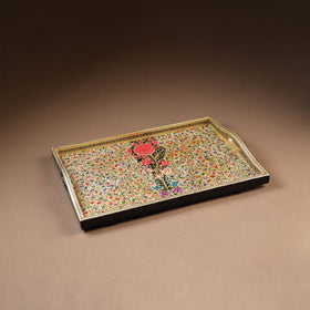 Kashmiri Handpainted Paper Mache Rectangle Serving Tray (18 x 12 Inch) 51