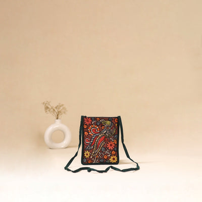 Srikalahasti Handpainted Kalamkari Sling Bag by Dwarka Plus 36