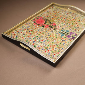 Kashmiri Handpainted Paper Mache Rectangle Serving Tray (18 x 12 Inch) 51