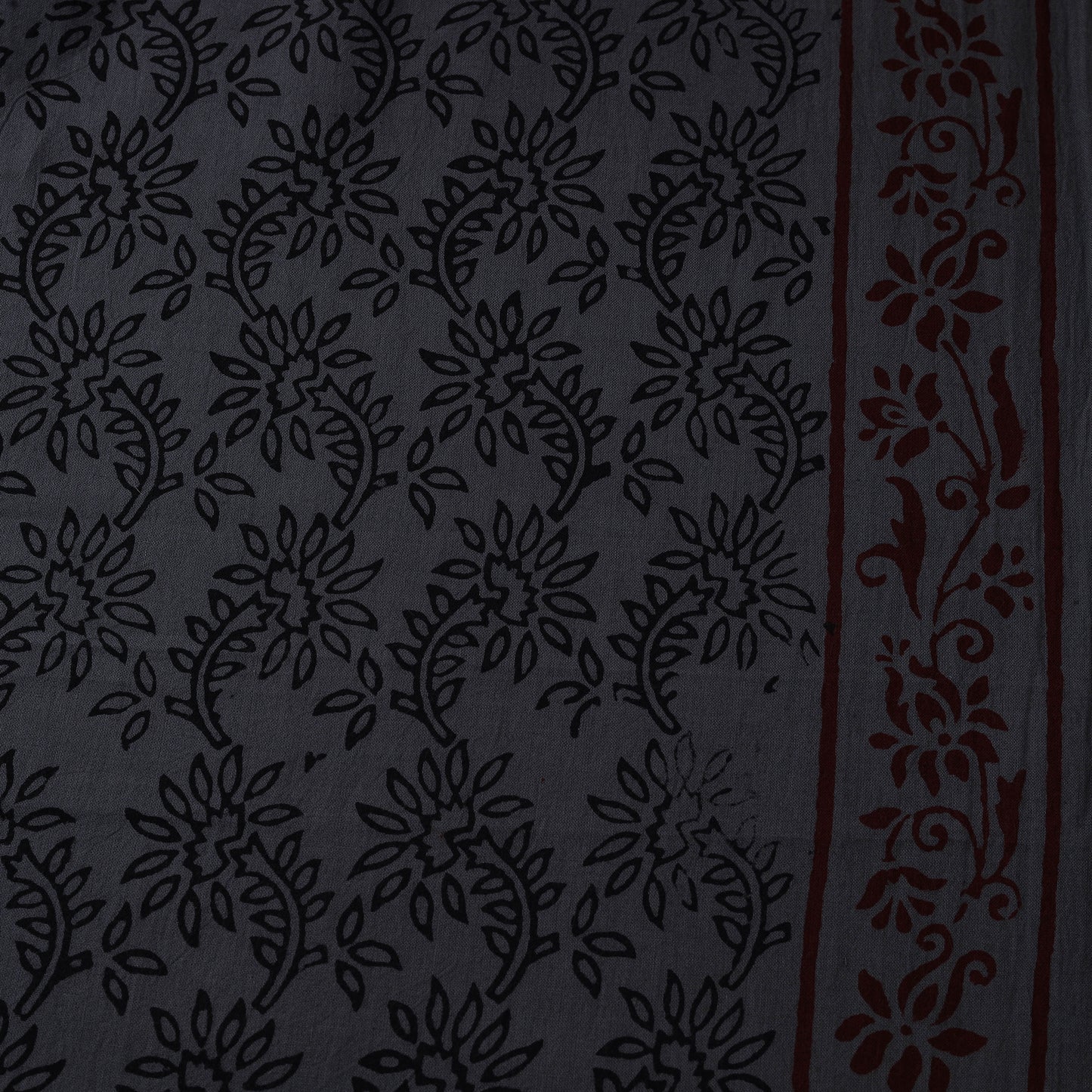 Grey - Bagh Hand Block Print Natural Dyed Cotton Fabric 10
