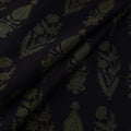 Black - Bagh Hand Block Print Natural Dyed Cotton Fabric 11