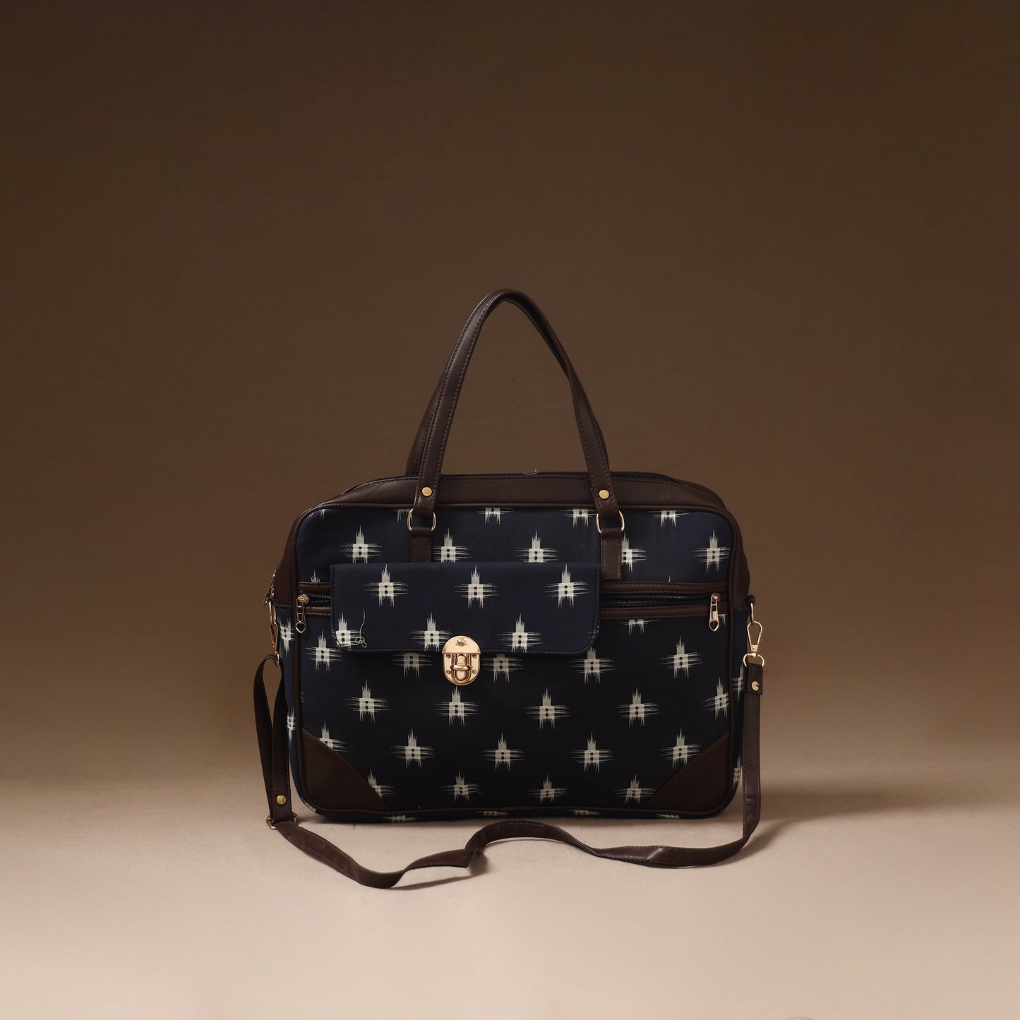 Navy Blue - Handcrafted Printed Laptop Bag 11