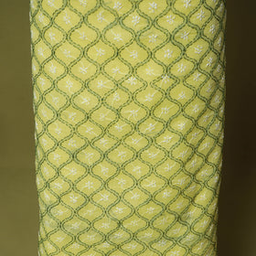 Yellow - 3pc hand embroidery cotton lucknow chikankari