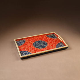 Kashmiri Handpainted Paper Mache Rectangle Serving Tray (18 x 12 Inch) 50