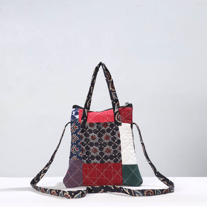Multicolor - Handmade Quilted Cotton Patchwork Sling Bag 22
