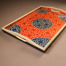 Kashmiri Handpainted Paper Mache Rectangle Serving Tray (18 x 12 Inch) 50