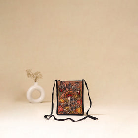 Srikalahasti Handpainted Kalamkari Sling Bag by Dwarka Plus 38