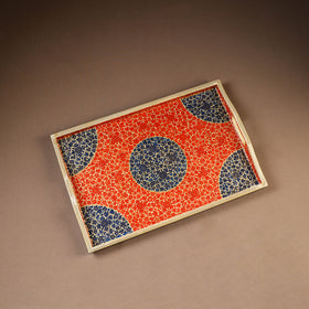 Kashmiri Handpainted Paper Mache Rectangle Serving Tray (18 x 12 Inch) 50