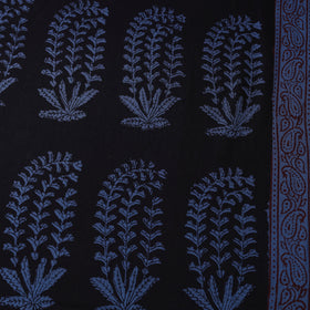 Black - Bagh Hand Block Print Natural Dyed Cotton Fabric 12