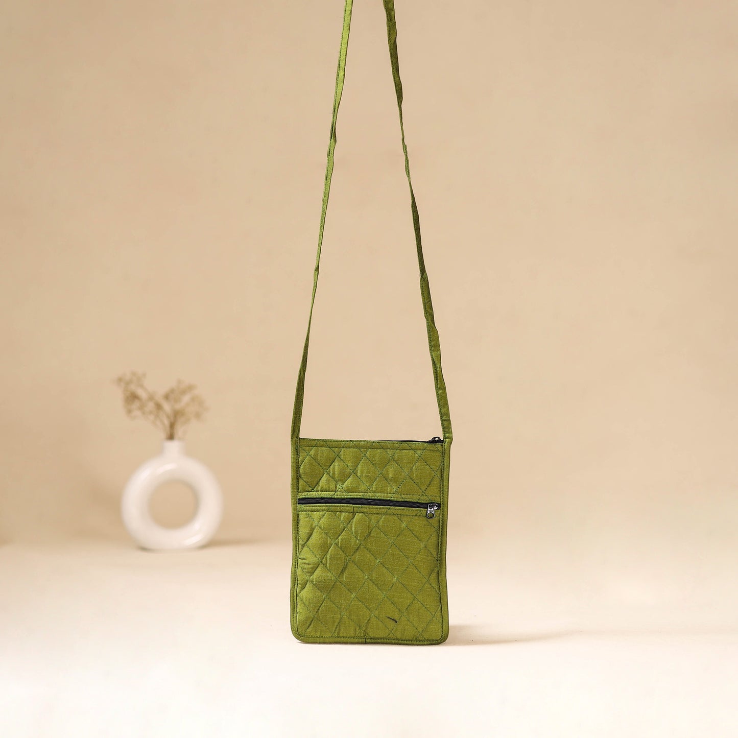 Srikalahasti Handpainted Kalamkari Sling Bag by Dwarka Plus 40