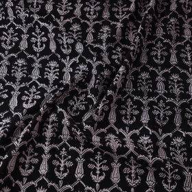 Black - Bagh Hand Block Print Natural Dyed Cotton Fabric 13