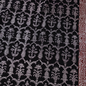 Black - Bagh Hand Block Print Natural Dyed Cotton Fabric 13