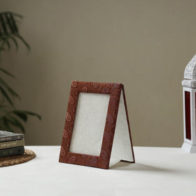 Brown - fabric embellished handmade photo frame (8 x 6 in)