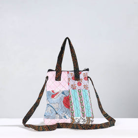 Multicolor Handmade Quilted Cotton Patchwork Sling Bag