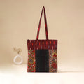 Srikalahasti Handpainted Kalamkari Ikat Patch Shoulder Bag by Dwarka Plus 42