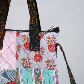 Multicolor Handmade Quilted Cotton Patchwork Sling Bag
